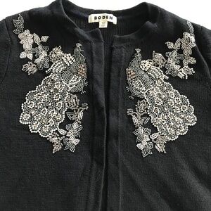 Boden black beaded sweater/jacket size 8 US
